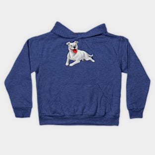 Dog - Staffordshire Bull Terrier - White Kids Hoodie